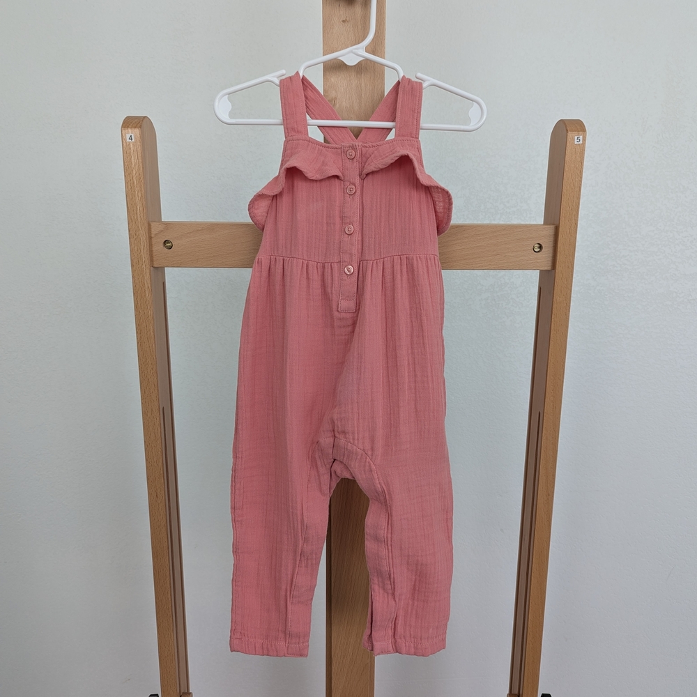 NWT GAP Pink Jumpsuit with Relaxed Fit and Elastic Waist